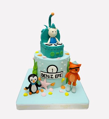 deniz temalı isimli yaş pasta