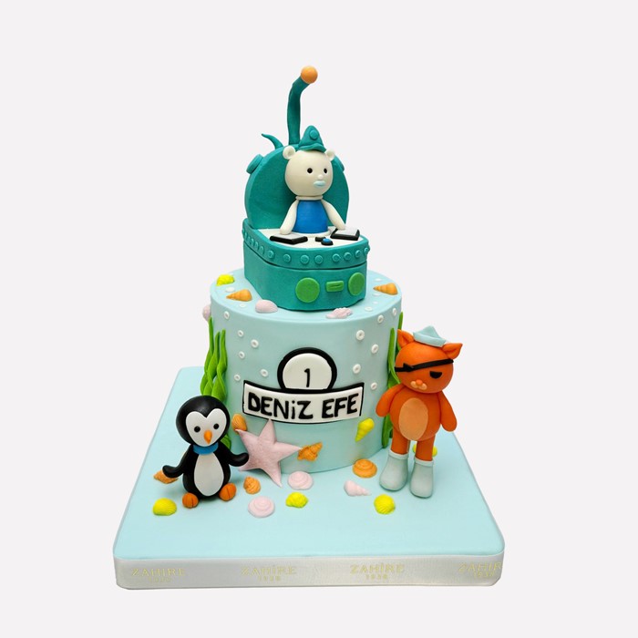deniz temalı isimli yaş pasta