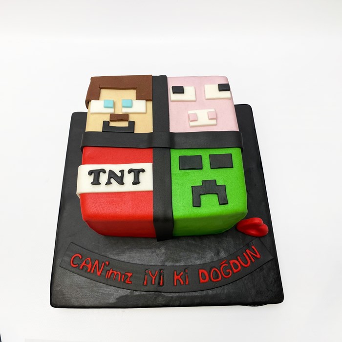 minecraft temalı pasta