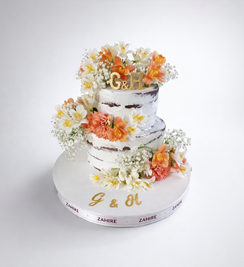 Çiçekli 2 Katlı Nişan Pastası 3