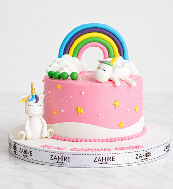 unicorn gökkuşağı pasta