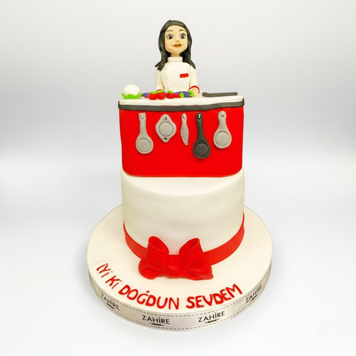 aşçı figürlü butik pasta