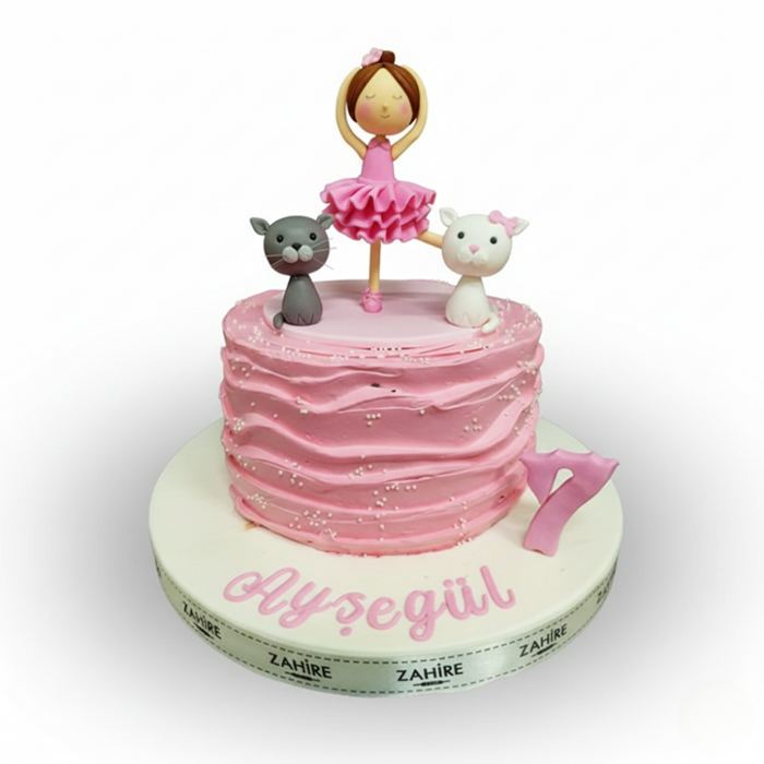 Balerin Kız ve Kediler Pasta