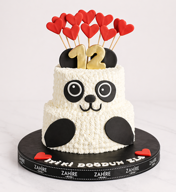 panda figürlü pasta