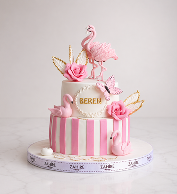 flamingo temalı pasta