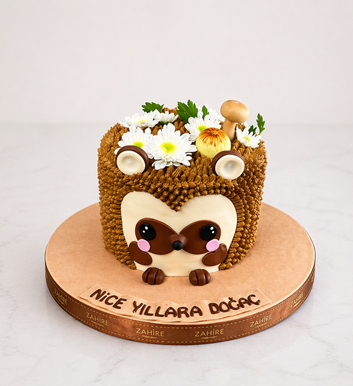 kirpi figürlü pasta