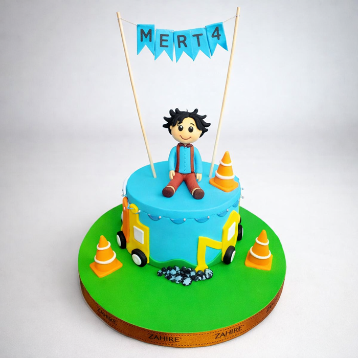 İş Makineli Çoçucuklu Pasta