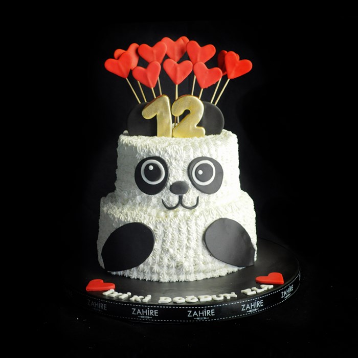 panda figürlü pasta