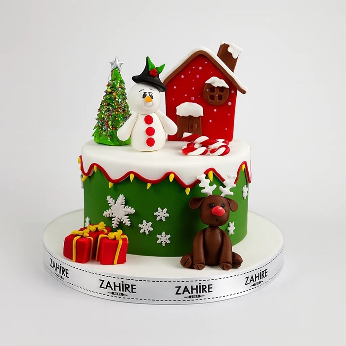 yılbaşı temalı pasta