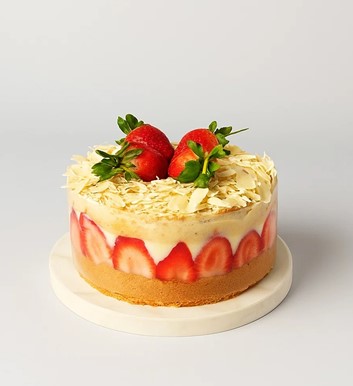 vanilya çilek pasta